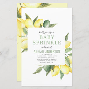 Budget Lemon Modern Baby Sprinkle Einladung