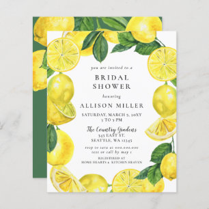 Budget Lemon Wreath Bridal Dusche Einladung