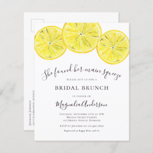 Budget Lemons Bridal Brunch Postcard Einladung