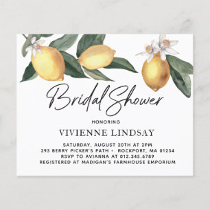 Budget Lemons Greenery Bridal Dusche Einladung