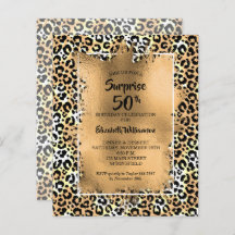 Budget Leopard 50. Geburtstagsparty Einladungen