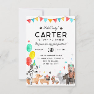Budget Let's Pawty Party Kinder Welpen Hund Geburt Mitteilungskarte