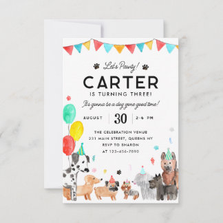 Budget Let's Pawty Party Kinder Welpen Hund Geburt Mitteilungskarte