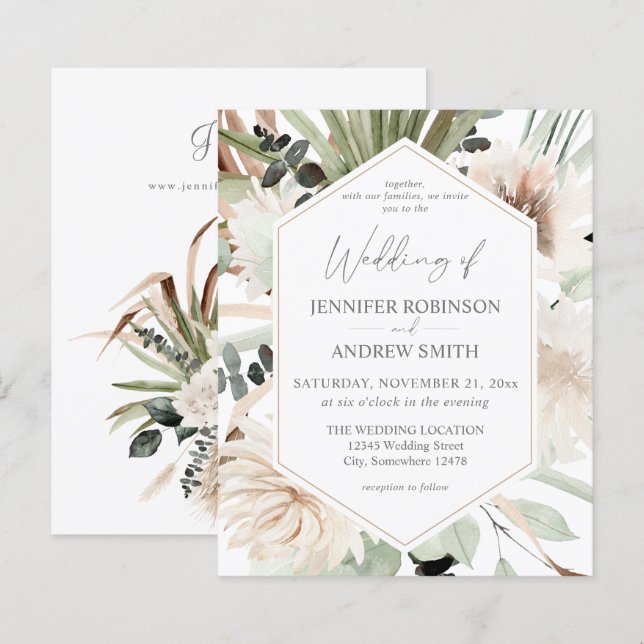 Budget LG Text Boho Eukalyptus Palm Blumenzehen (Vorne/Hinten)