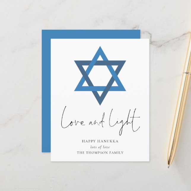 Budget Liebe Light Star der David Hanukkah Card (Vorderseite/Rückseite Beispiel)