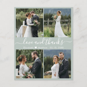 Budget Liebe und danke Collage Wedding Vielen Dank Flyer