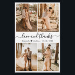 Budget Liebe und danke Collage Wedding Vielen Dank Flyer<br><div class="desc">Elegante, minimalistische Schwarz-Weiß-Foto Collage personalisiert Hochzeit Dank Ihnen personalisiert günstigen Low-Budget THIN-Karte. ***BITTE BEACHTEN SIE, SCROLL DOWN FÜR WEITERE INFO!**** Stilvolle Hochzeitskartentafel mit vier (4) Foto vorne und einem (1) Foto auf der Rückseite. Mit dem Text "Liebe und Dank" in einer Wirblen Hand geschrieben Typografie Swash Schwanz Schriftart Skript in...</div>