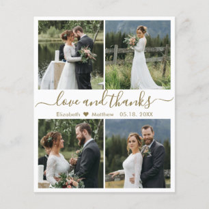 Budget Liebe und danke Collage Wedding Vielen Dank Flyer