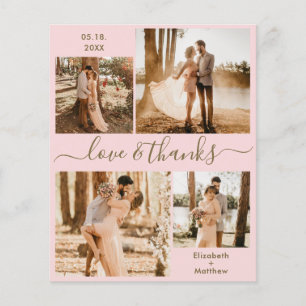 Budget Liebe und danke Collage Wedding Vielen Dank Flyer