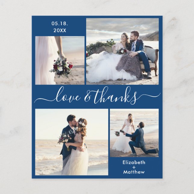Budget Liebe und danke Collage Wedding Vielen Dank Flyer (Vorne)
