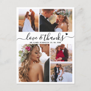 Budget Liebe und danke Collage Wedding Vielen Dank Postkarte