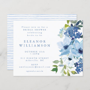 Budget Light Blue Watercolor Floral Brautparty