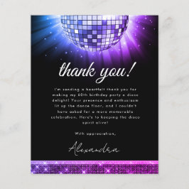 Budget Lila 60. Geburtstagsparty Disco Ball Card