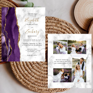 Budget Lila Achat-Marmor-Hochzeit mit 4 Fotos