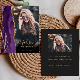 Budget Lila Agate Foto Dark Grad Ankündigung