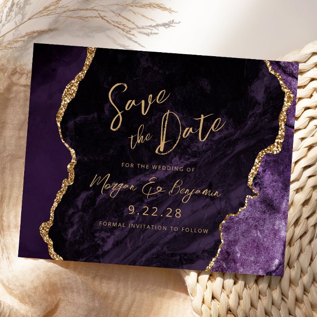 Budget Lila Agate Wedding Save the Date (Von Creator hochgeladen)