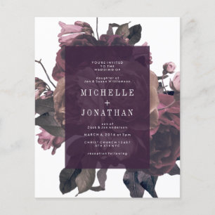 Budget Lila antike Rose Vintage Hochzeit Flyer