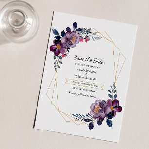 Budget Lila Blumengeometrischer Rahmen Save The Da Flyer
