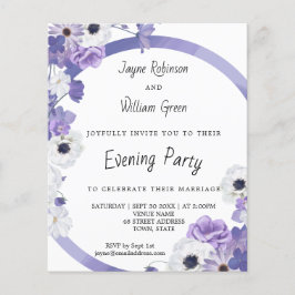 Budget Lila Blumenzwiebeln Abend Party Einladung