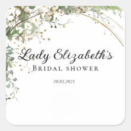 Budget Lila Florals Bridgerton Brautparty Quadratischer Aufkleber