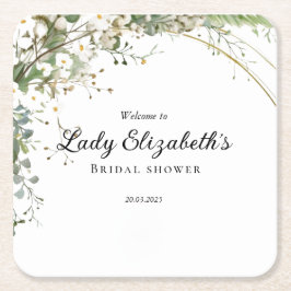 Budget Lila Florals Bridgerton Brautparty Rechteckiger Pappuntersetzer