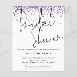 Budget Lila Glitzer Brautdusche Einladung