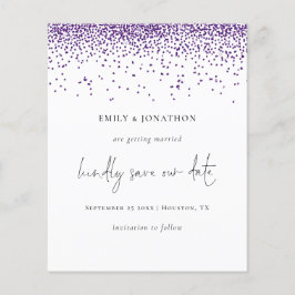 Budget Lila Glitzer Confetti Glam Save the Date