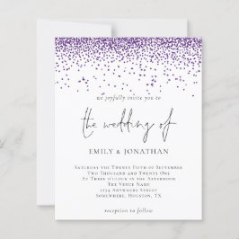 Budget Lila Glitzer Confetti Hochzeit Einladung