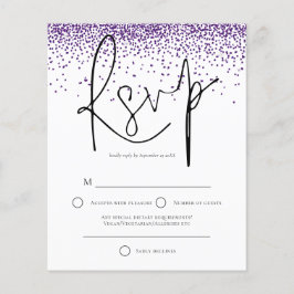Budget Lila Glitzer Confetti Wedding RSVP