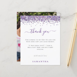 Budget Lila Glitzer Foto Hen Party Vielen Dank