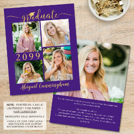 Budget Lila Gold 5 Foto Graduate Ankündigung