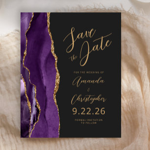 Budget Lila Gold Achat Schrift Save the Date