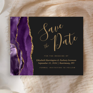 Budget Lila Gold Agate Dark Save the Date