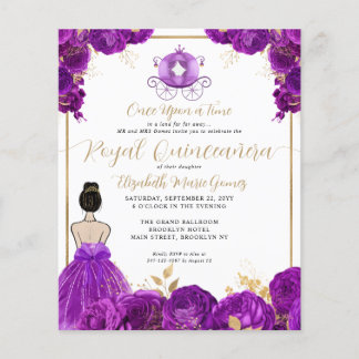 Budget Lila Gold Cinderella Royal Quinceanera