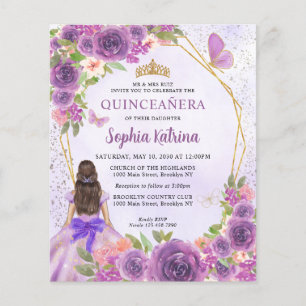Budget Lila Goldflorenprinzessin Quinceañera