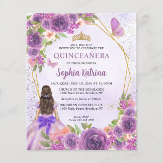 Budget Lila Goldflorenprinzessin Quinceañera
