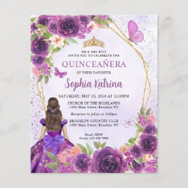 Budget Lila Goldflorenprinzessin Quinceañera