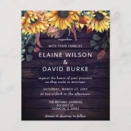 Budget Lila Holzblumen Einladung Hochzeit