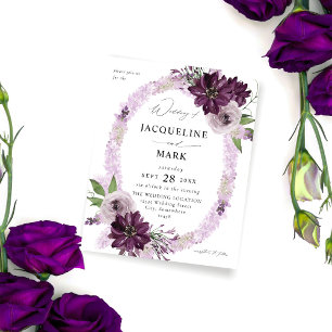 Budget Lila & Lavendel Blumen Ring Hochzeit Flyer
