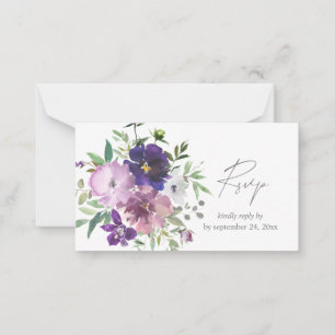 Budget Lila- Light & Dark Floral 2SM UAWG Mitteilungskarte