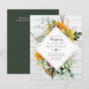BUDGET Lila Marineblauer Blumen-Hochzeitseinladung