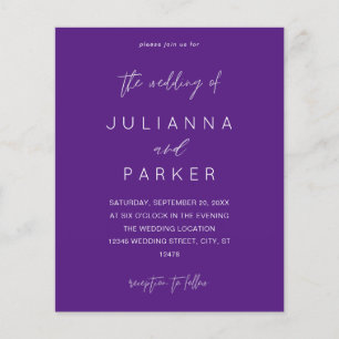 Budget Lila MOD Calligraphy Wedding Flyer
