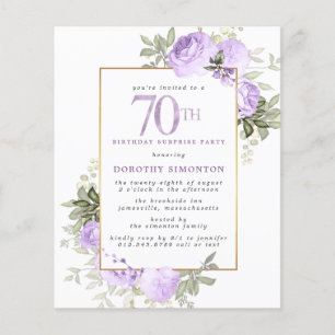 Budget Lila Rose 70. Geburtstag Überraschung Party