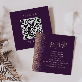 Budget Lila Rose Gold Wedding QR Code UAWG Begleitkarte