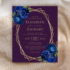 Budget Lila Royal Blue Floral Gold Hochzeit