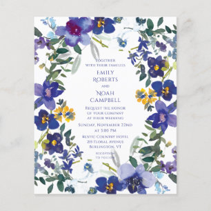 Budget Lila und Weiße Orchideen Florale Hochzeit Flyer