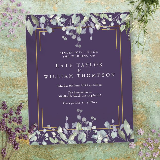 Budget Lilac Floral Lila Hochzeit Einladung (Budget Lilac Floral Purple Wedding Invitation)