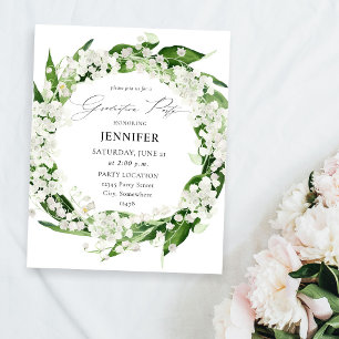 Budget Lily of the Valley Floral Graduation Party Flyer