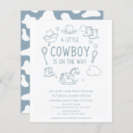 Budget Little Cowboy Boy Baby Shower Invitation
