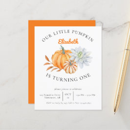 Budget Little Pumpkin 1. Geburtstag Einladung Nied